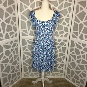 Lilly Pulitzer Blue and White Floral Mini Dress